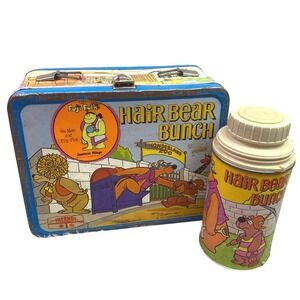Vintage 1971 Hanna Barbera Hair Bear Bunch Lunchbox & Thermos Cartoon
